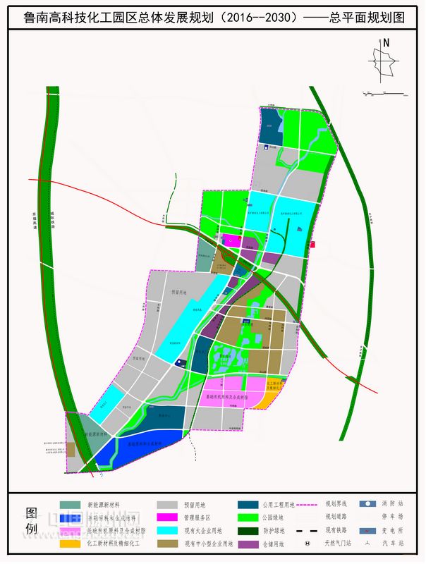 鲁南高科技化工园区规划图
